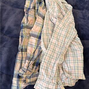 Janie and Jack Plaid Button-Up Shirts in Blue, Pink, Cream